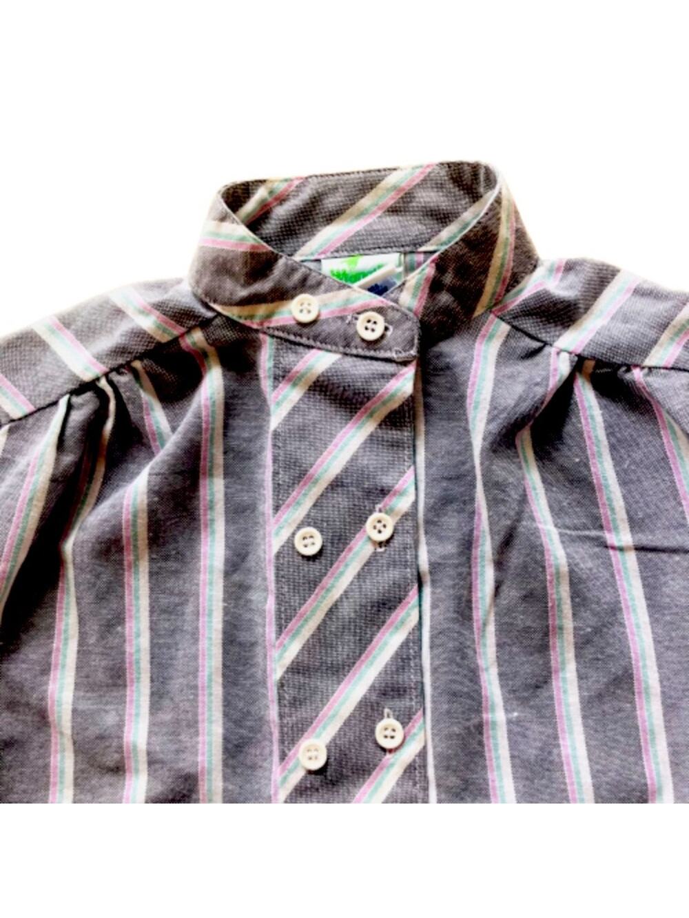 Vintage Girls Wrangler Button Down Mandarin Collar Chef Style Western Colorful